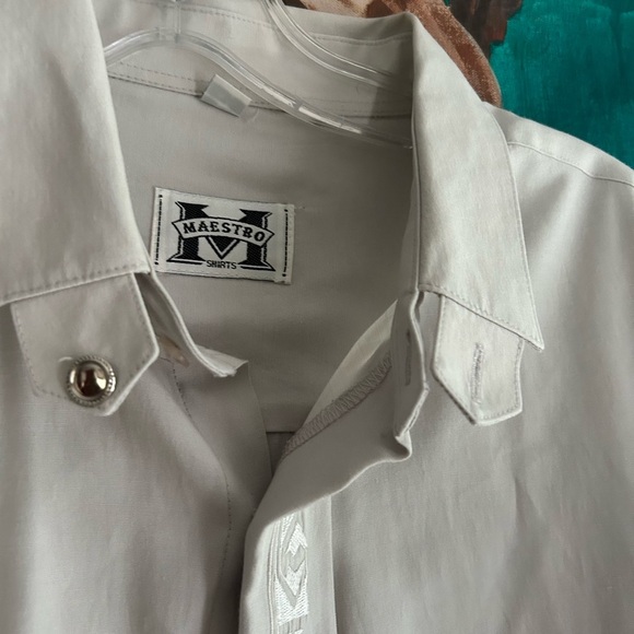 Elegant Light Gray Men's Dress Shirt L 16.5 - Picture 5 of 11